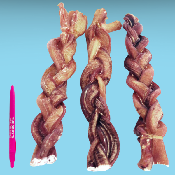 Tuesday's Natural Dog Company Jumbo Bully Stick Braid 12"