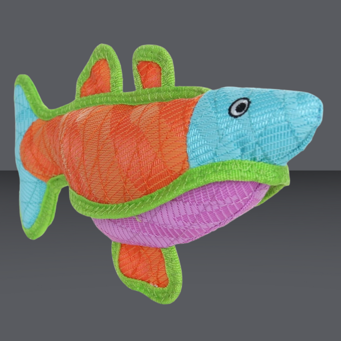 Tuffy DuraForce Fish Blue Orange Pink