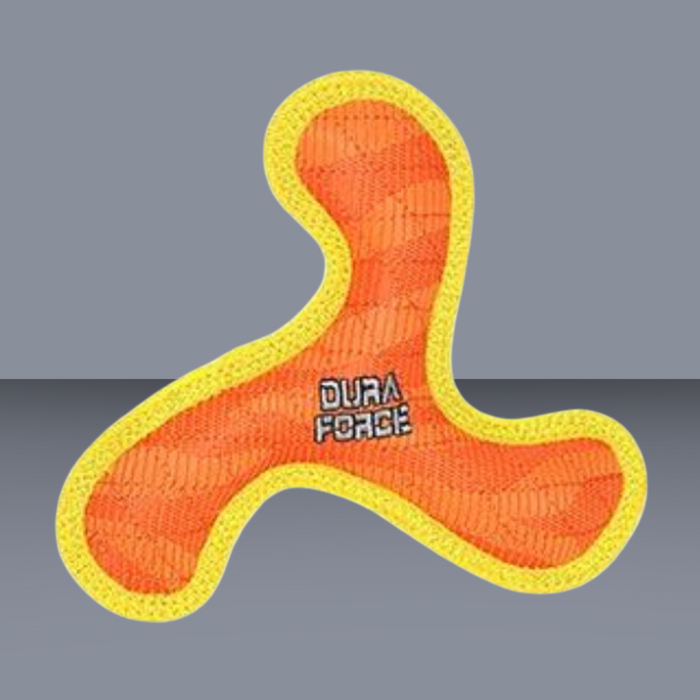 Tuffy DuraForce Jr Boomerang Tiger Orange Yellow