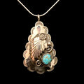 Turquoise Feather Necklace
