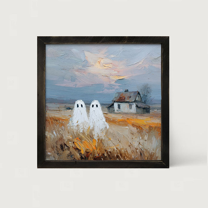 Two Ghosts in Field - Framed Art