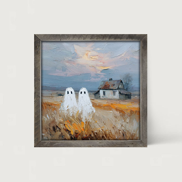 Two Ghosts in Field - Framed Art