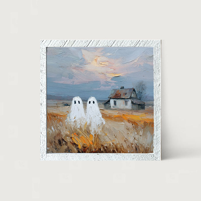Two Ghosts in Field - Framed Art