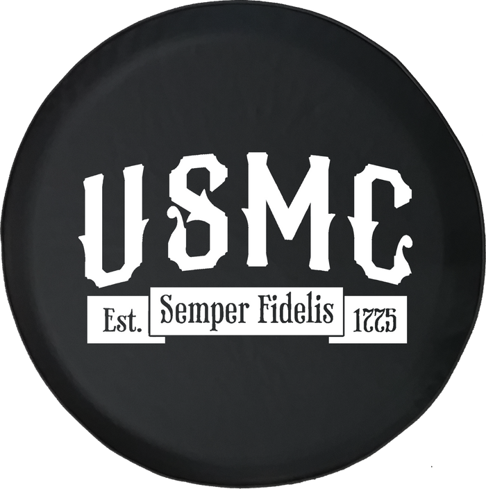 USMC Semper Fidelis Marines Offroad Jeep RV Camper Spare Tire Cover K324 - TireCoverPro