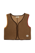 vest sherpa contrast trim - tan