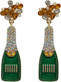 Veuve Style Champagne Beaded Earrings