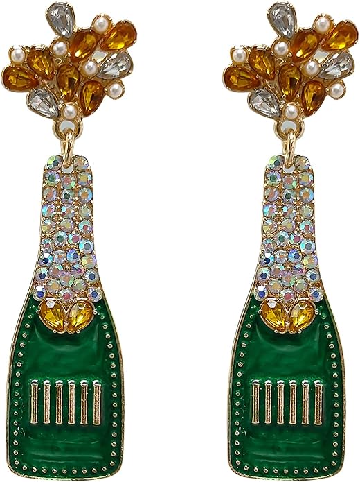 Veuve Style Champagne Beaded Earrings