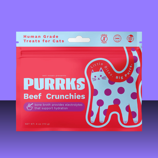 Wet Noses Purrks Crunchy Beef & Bone Broth 4oz