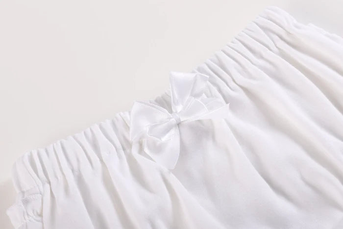 White and Pink Baby Bloomers Knit 2pc Set