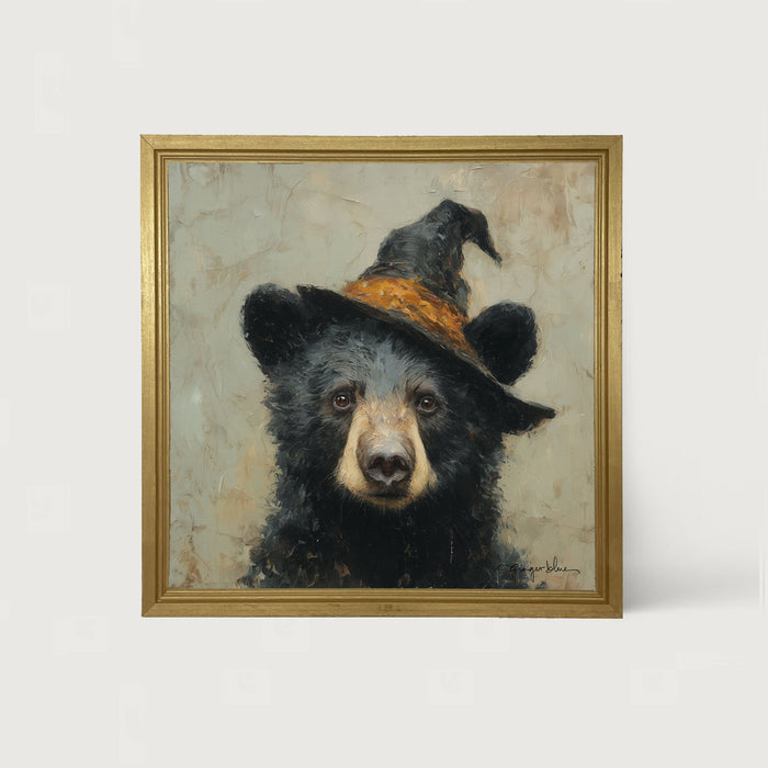Witch Hat Black Bear - Framed Art