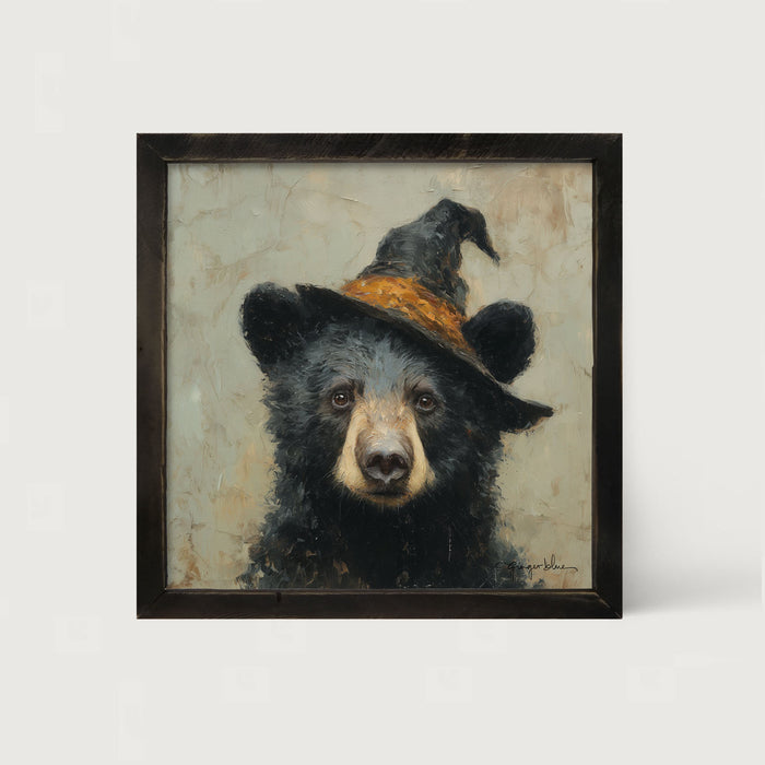 Witch Hat Black Bear - Framed Art
