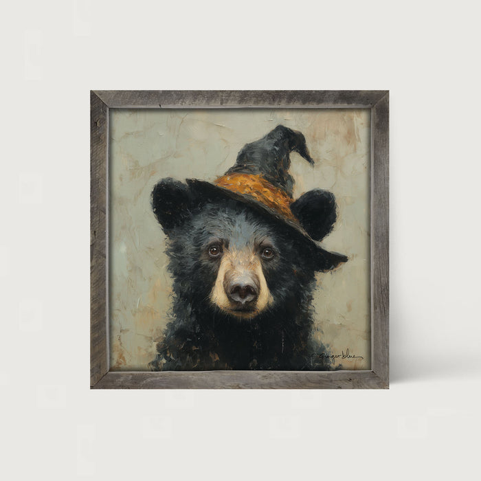 Witch Hat Black Bear - Framed Art