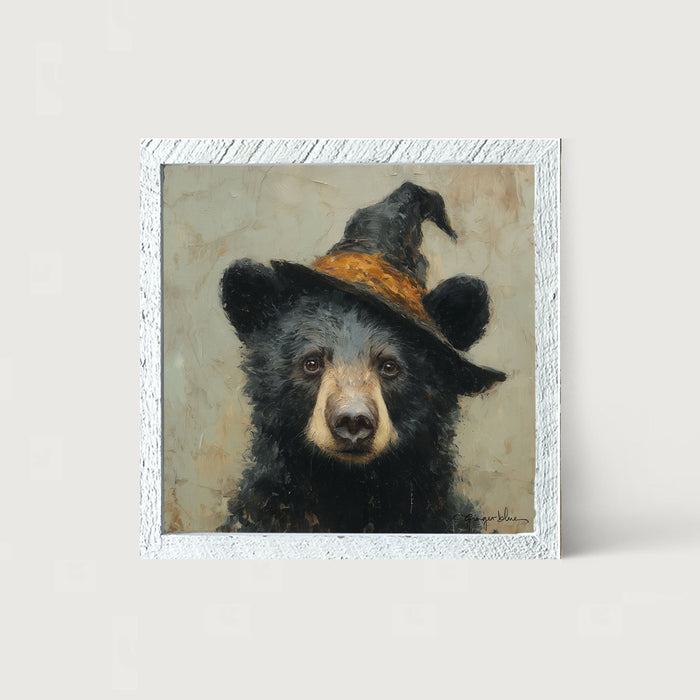 Witch Hat Black Bear - Framed Art