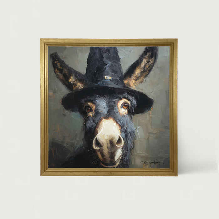 Witch Hat Donkey - Framed Art