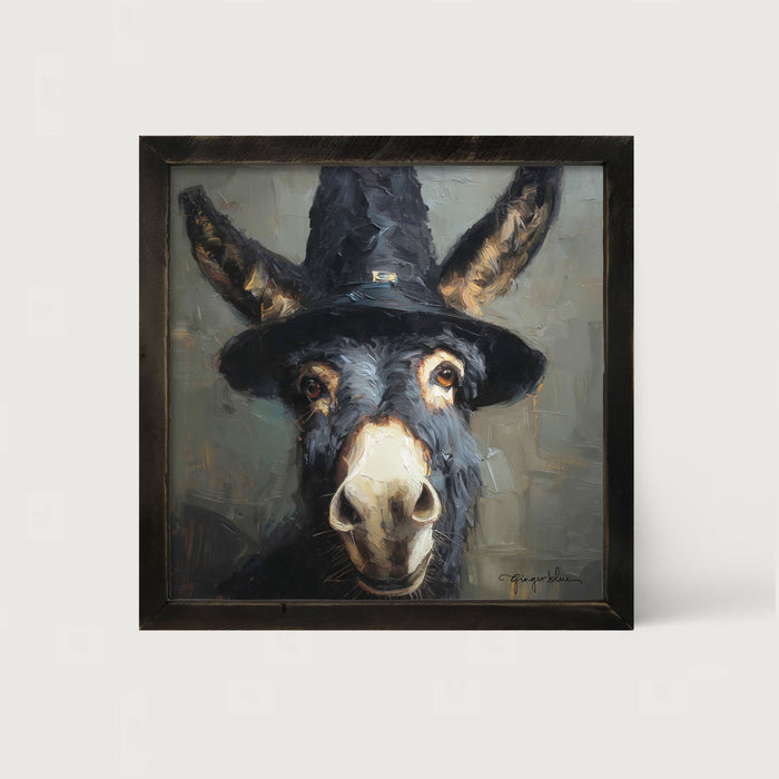 Witch Hat Donkey - Framed Art