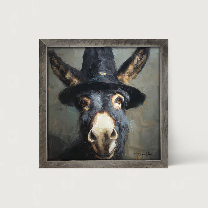 Witch Hat Donkey - Framed Art