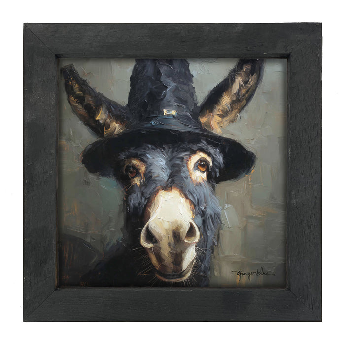 Witch Hat Donkey - Framed Art
