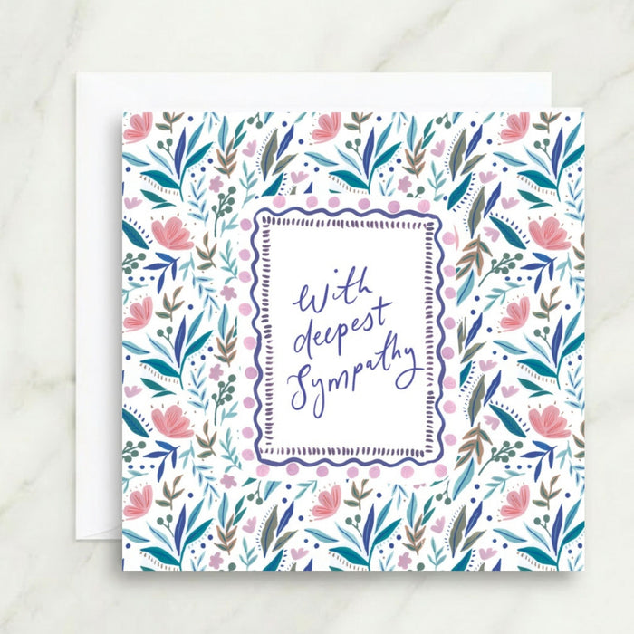 With Deepest Sympathy Floral Frame Card