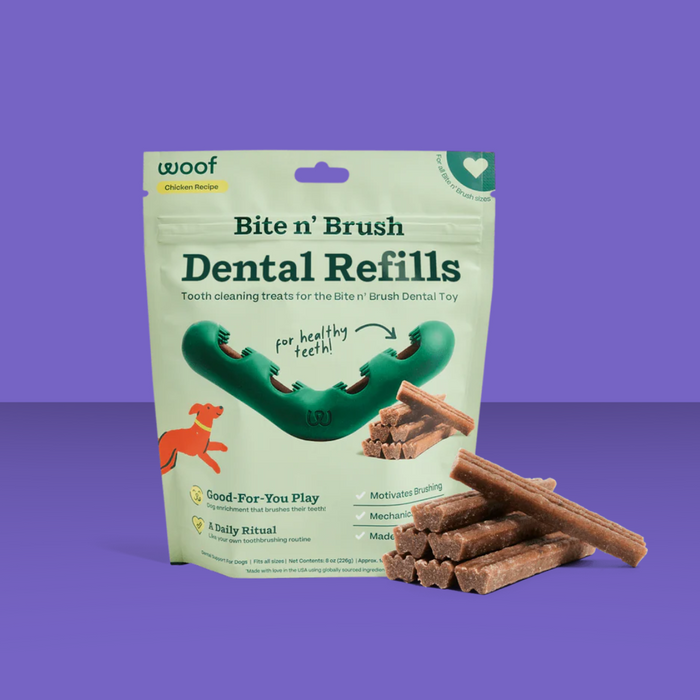 Woof Bite N Brush Refill 18 Pack Chicken
