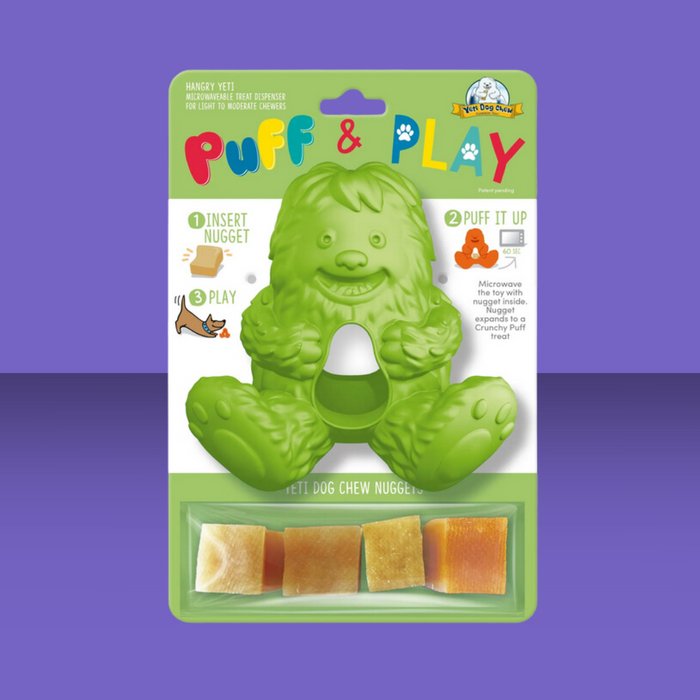 Yeti Dog Chew Puff & Play Hangry Yeti Green